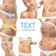 Collage of beautiful female body parts