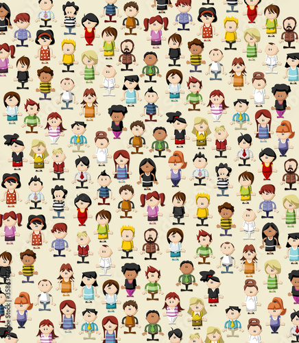 Vector: Background / wallpaper / texture of funny cartoon people Background / wallpaper / texture of funny cartoon people