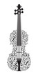 Abstract violin and musical symbols