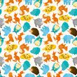 seamless cartoon animal pattern
