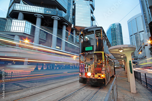 Photo: Tram in traffic city Tram in traffic city