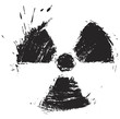 Symbol of radiation created in grunge style