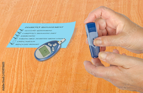 Photo: Blood glucose monitor Blood glucose monitor