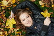 Woman at autumn outdoors