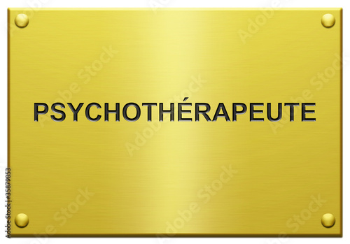 Illustration: "Psychothérapeute" Plaque Professionnelle Gravée "Psychothérapeute" Plaque Professionnelle Gravée