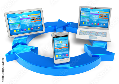 Illustration: Cloud computing and wireless networking concept Cloud computing and wireless networking concept