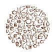 Kitchen utensils, sketch drawing for your design