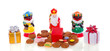 Traditional Dutch Sinterklaas and Piet with gingernuts and gifts