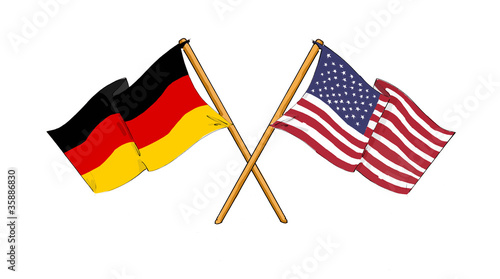 Illustration: American and german alliance and friendship American and german alliance and friendship