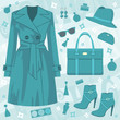 Autumn fashion set. vector