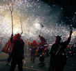 spanish fiesta with petards and performance