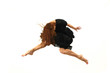 Jumping in the air, isolated