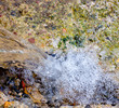 falling water in little waterfall in water spring