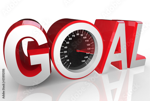 Illustration: Goal Speedometer Quickly Racing to Success Achievement Goal Speedometer Quickly Racing to Success Achievement