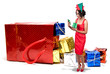 Photo: Black Woman Opening a Christmas Ornament Black Woman Opening a Christmas Ornament