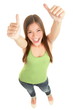 Photo: Happy woman giving thumbs up Happy woman giving thumbs up