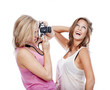 young women taking pictures