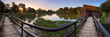 Watermill at sunrise - panoramic view