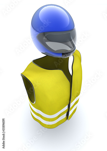 Illustration: gilet jaune et casque gilet jaune et casque