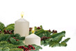 Two candles in advent setting Two candles in advent setting