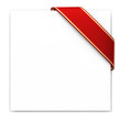 Red corner ribbon with golden edges
