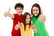 Photo: Kids showing OK sign isolated on white background Kids showing OK sign isolated on white background