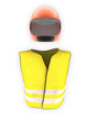 gilet jaune et casque rouge