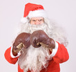 Santa Claus with boxing glove