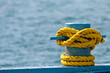 Yellow Rope on Bollard Yellow Rope on Bollard