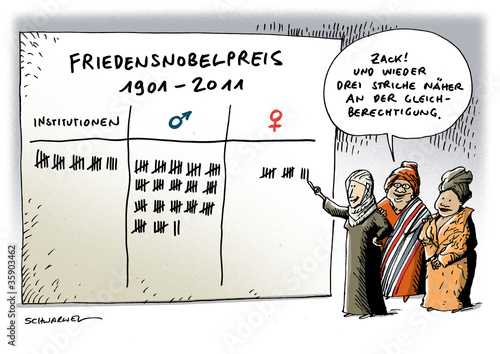 Illustration: Friedensnobelpreis Frauen Gleichberechtigung Friedensnobelpreis Frauen Gleichberechtigung