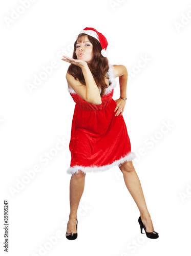Photo: Air-kissing girl dressed like Snow Maiden Air-kissing girl dressed like Snow Maiden