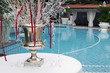 Photo: Adorned table for the wedding ceremony in the swimming pool Adorned table for the wedding ceremony in the swimming pool