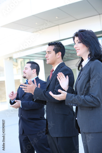 Photo: Hispanic Business Team Clapping Hispanic Business Team Clapping