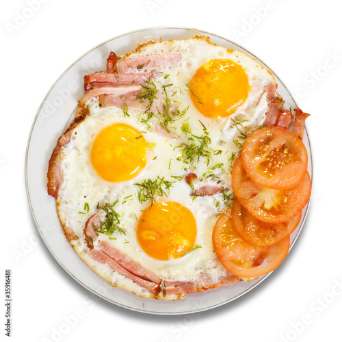 Photo: fried eggs with bacon fried eggs with bacon