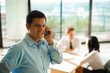 Latino Man Phone Call Business Meeting