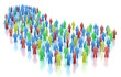 Illustration: Colorful people crowd concept isolated on white Colorful people crowd concept isolated on white