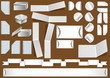design elements / white stickers / papers