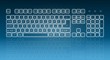 Glowing touch screen keyboard