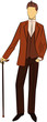 Vintage silhouette of man.Vector
