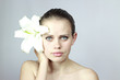 girl with the big white lily