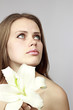 woman and a flower
