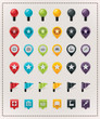 Vector map markers set