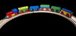 wooden toy train on tracks