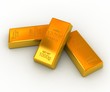 Gold bars on the white background Gold bars on the white background