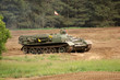 offroad scenery with driving tank