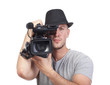man with video camera
