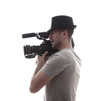man with video camera