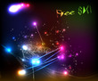 Vektor: Neon snowboarder jumping Neon snowboarder jumping