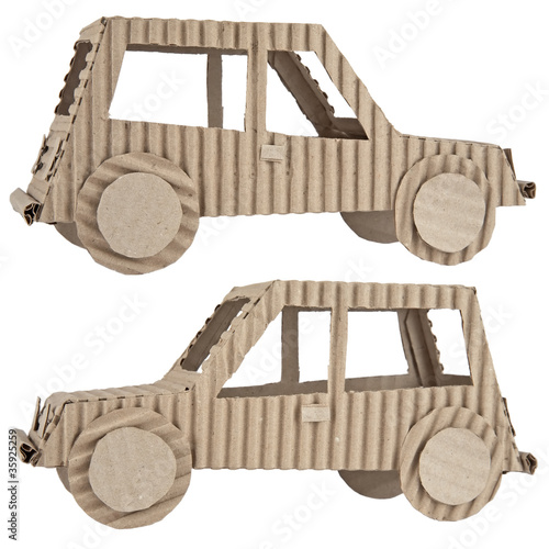 Photo: car made of corrugated cardboard car made of corrugated cardboard