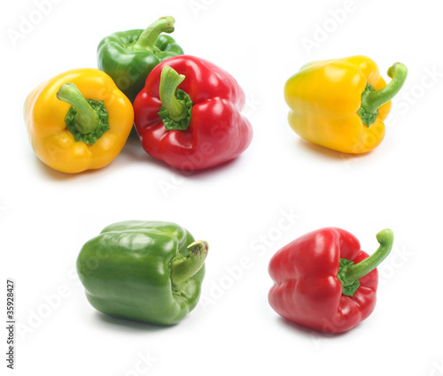Photo: Peppers isolated on white background Peppers isolated on white background